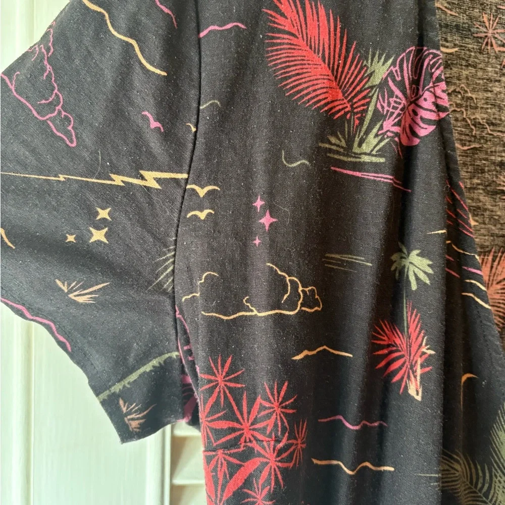Marine Layer black beach print wrap dress Size L - Picture 4 of 6